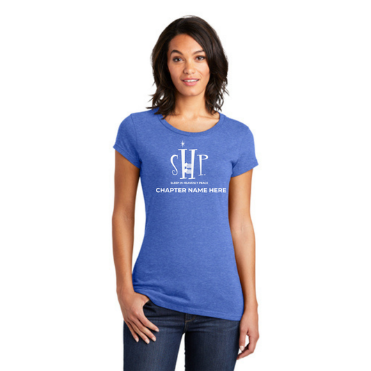 Women's Official Staff T-Shirt with Chapter Name (Blue) White & Black Print