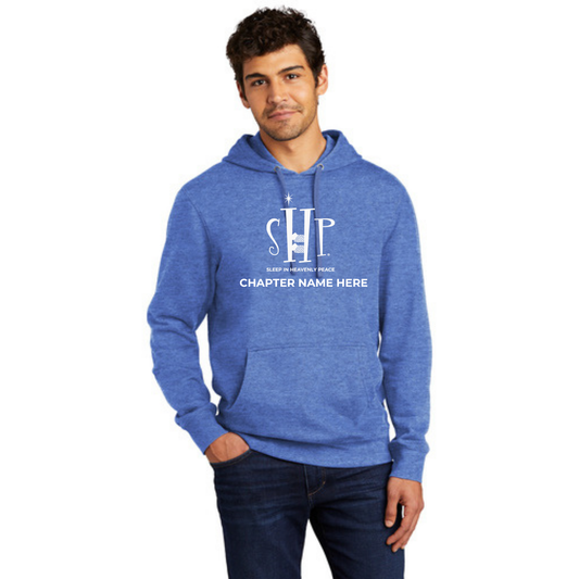 Official Staff Hoodie with Chapter Name (Heather Blue) White and Black Print