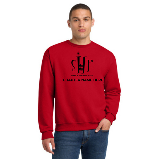 Chapter Crewneck Sweatshirt w/ Chapter Name (TRUE RED) - Black or White Logos