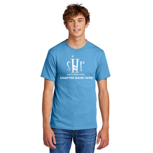 Official Staff T-Shirt (TALL) with Chapter Name (Light Blue) White & Black Print