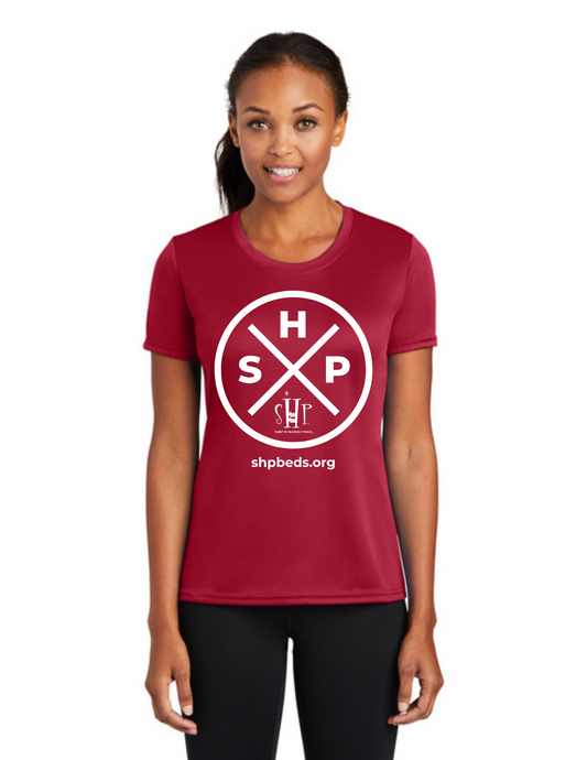 LEGACY - (WOMEN’S) Short Sleeve UV Performance Shirt (RED) - "SLEEP CIRCLE" LOGO