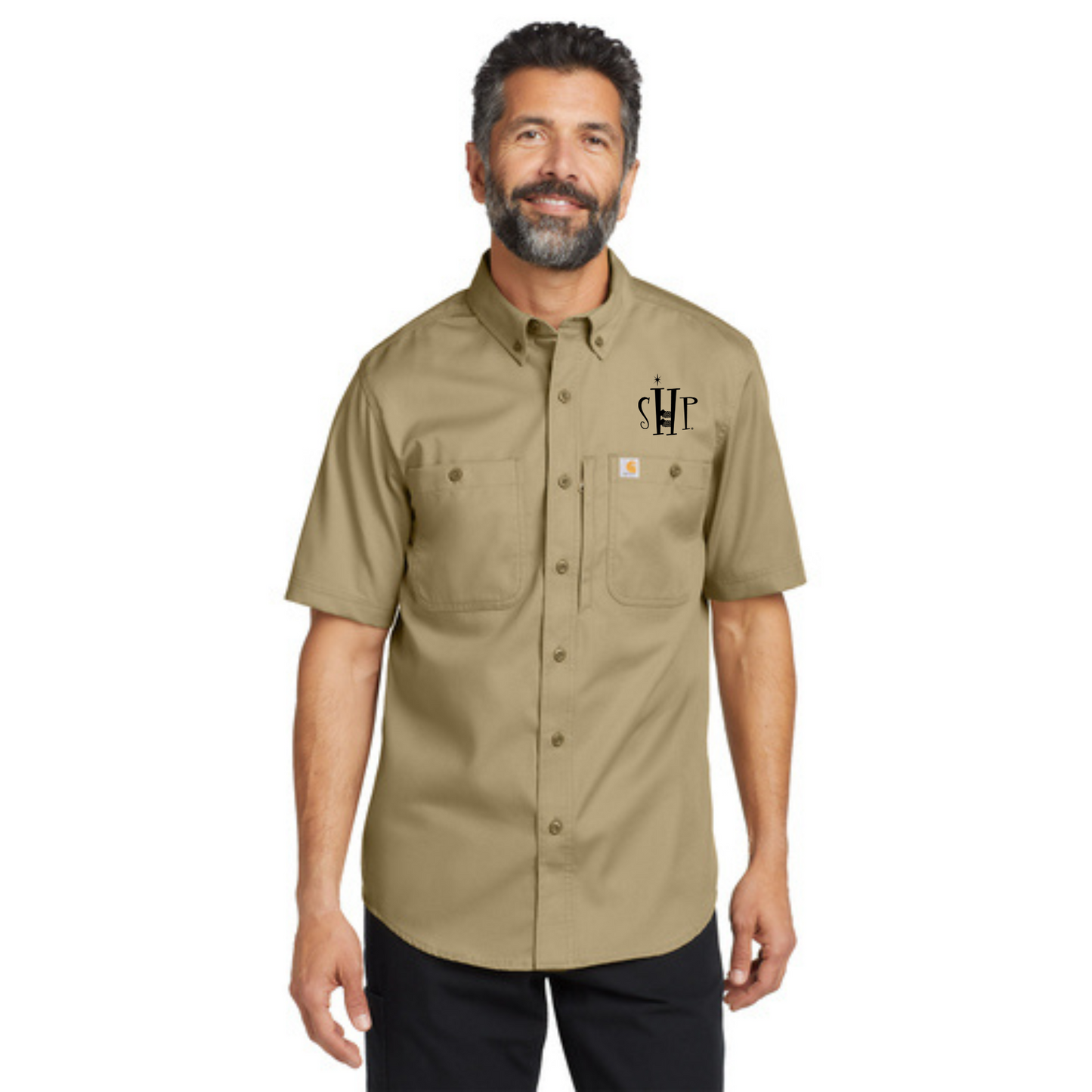 "New" CARHARTT Rugged Short Sleeve Shirts - SHP Logo Embroidery