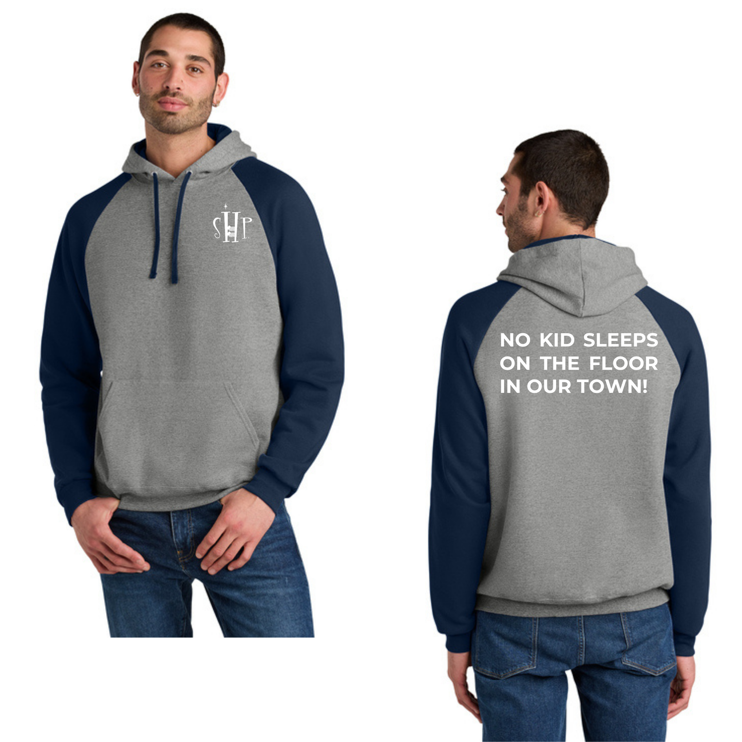 Jerzees® Unisex NuBlend® Colorblock Raglan Hoodie (OXFORD/ J. NAVY)