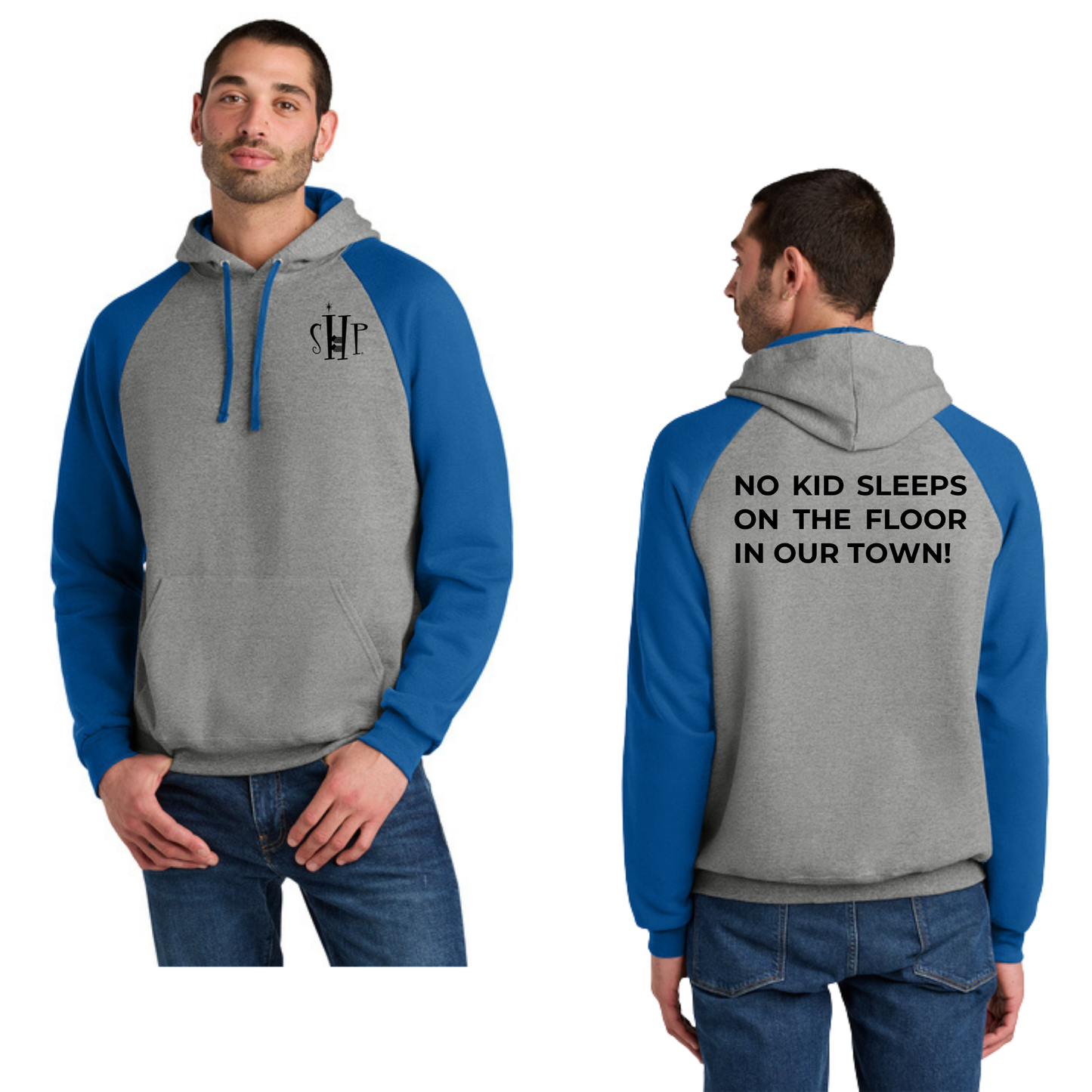 Jerzees® Unisex NuBlend® Colorblock Raglan Hoodie (OXFORD/ ROYAL)