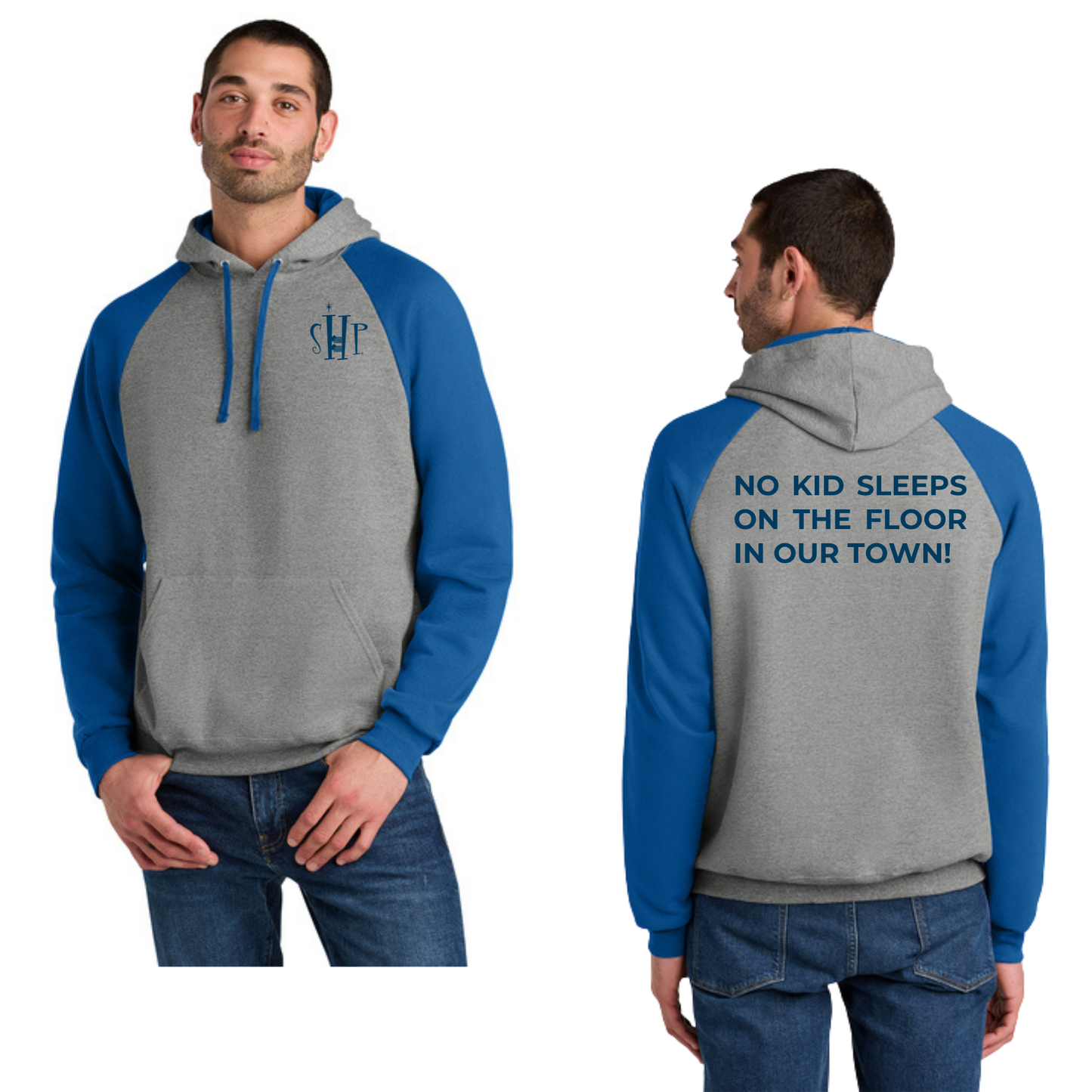 Jerzees® Unisex NuBlend® Colorblock Raglan Hoodie (OXFORD/ ROYAL)