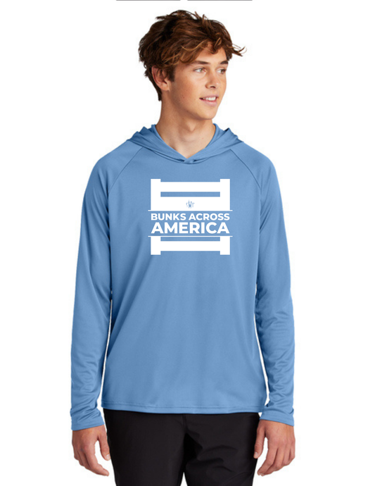 BAA 2025 - ADULT'S Hooded Performance Pullover - "Official BAA Logo" (CAROLINA BLUE)