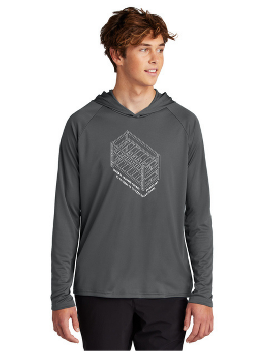 LEGACY - Hooded Performance UV Pullover (CHARCOAL) - "SHELDON" LOGO