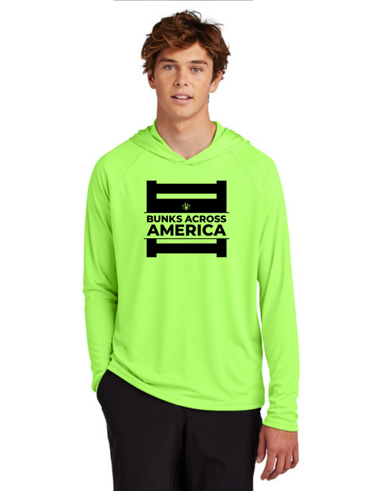 BAA 2026 - ADULT'S Hooded Performance Pullover - "Official BAA Logo" (NEON GREEN)