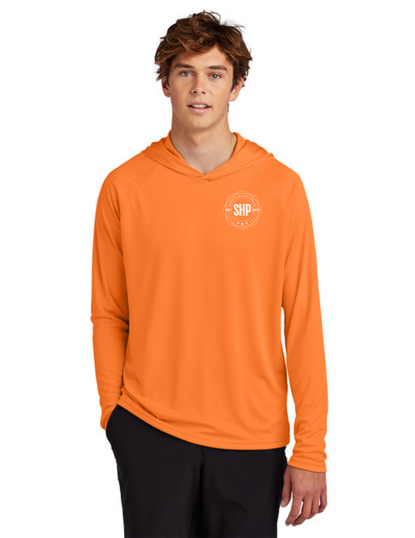 LEGACY - Hooded Performance UV Pullover (NEON ORANGE) - "ESTABLISHED" LOGO