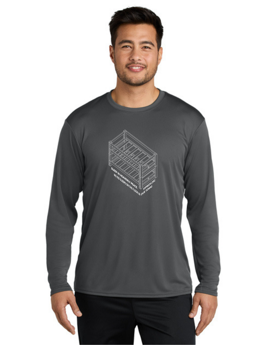 LEGACY - Long Sleeve Performance UV Shirt (CHARCOAL)  - "SHELDON" LOGO