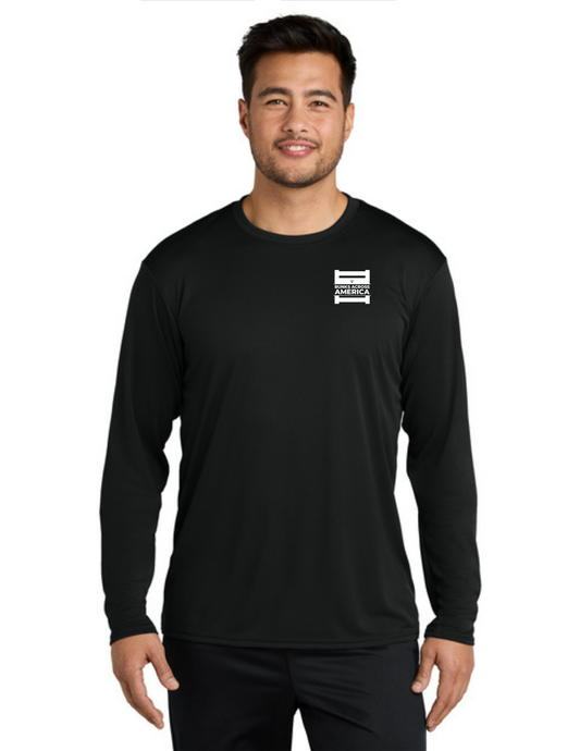 BAA 2025 - ADULT'S Long Sleeve Performance UV Shirt - "Official BAA Logo" (JET BLACK)