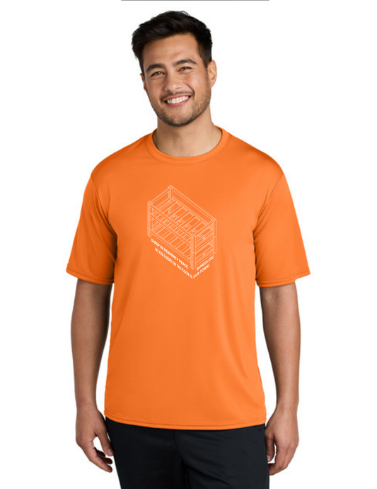 LEGACY - Short Sleeve UV Performance Shirt (NEON ORANGE) - "SHELDON" LOGO