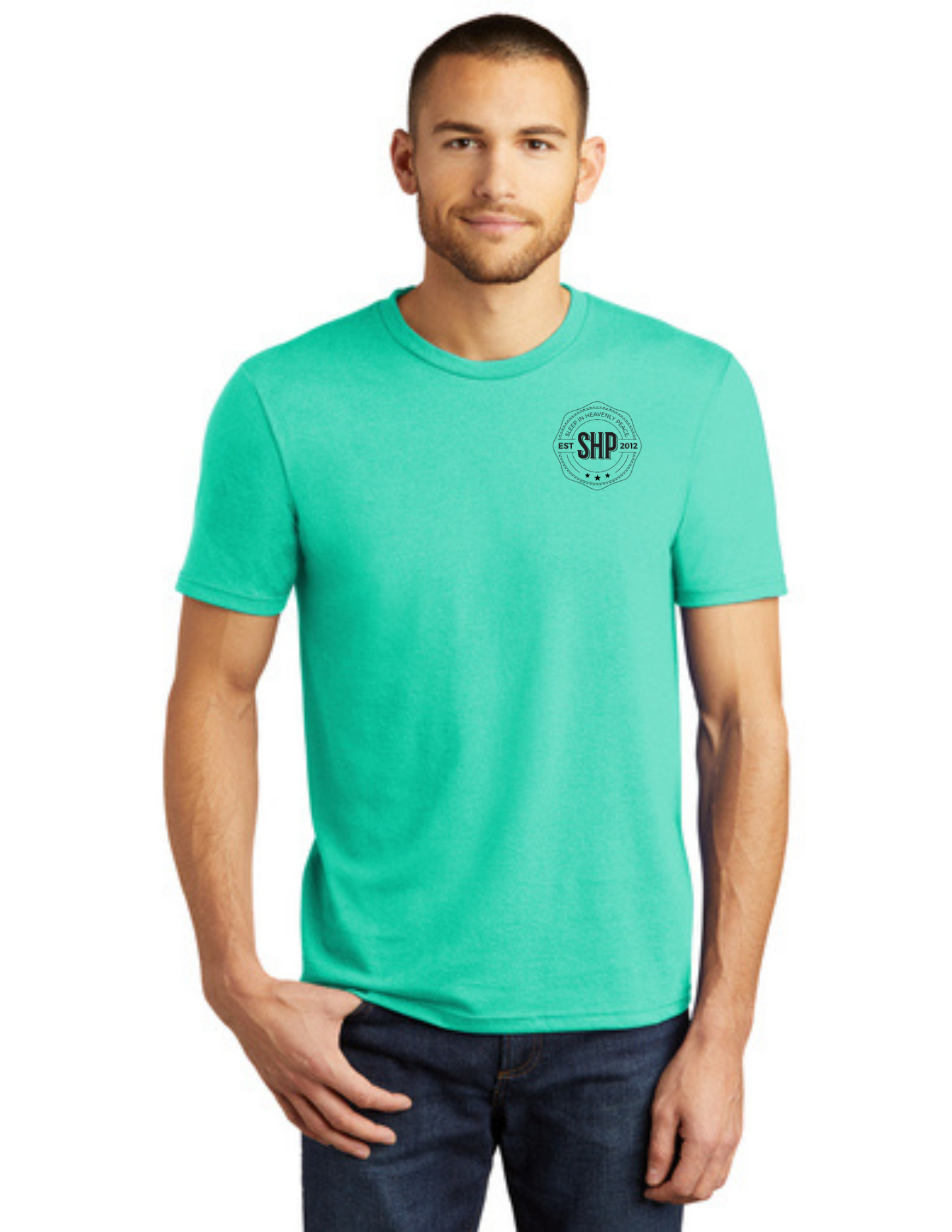 LEGACY - Short Sleeve (AQUA HEATHER) - "ESTABLISHED" LOGO