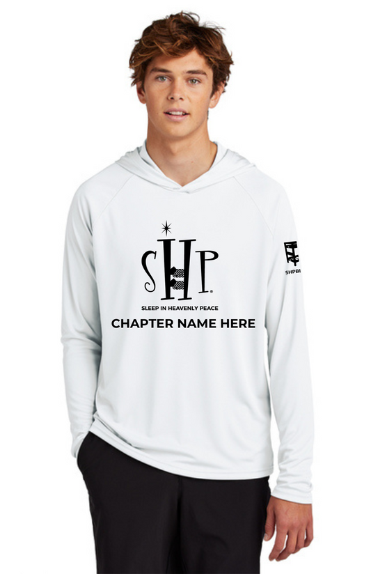 Chapter - ADULT UV Hooded Performance Pullover (WHITE) - "CHAPTER NAME"