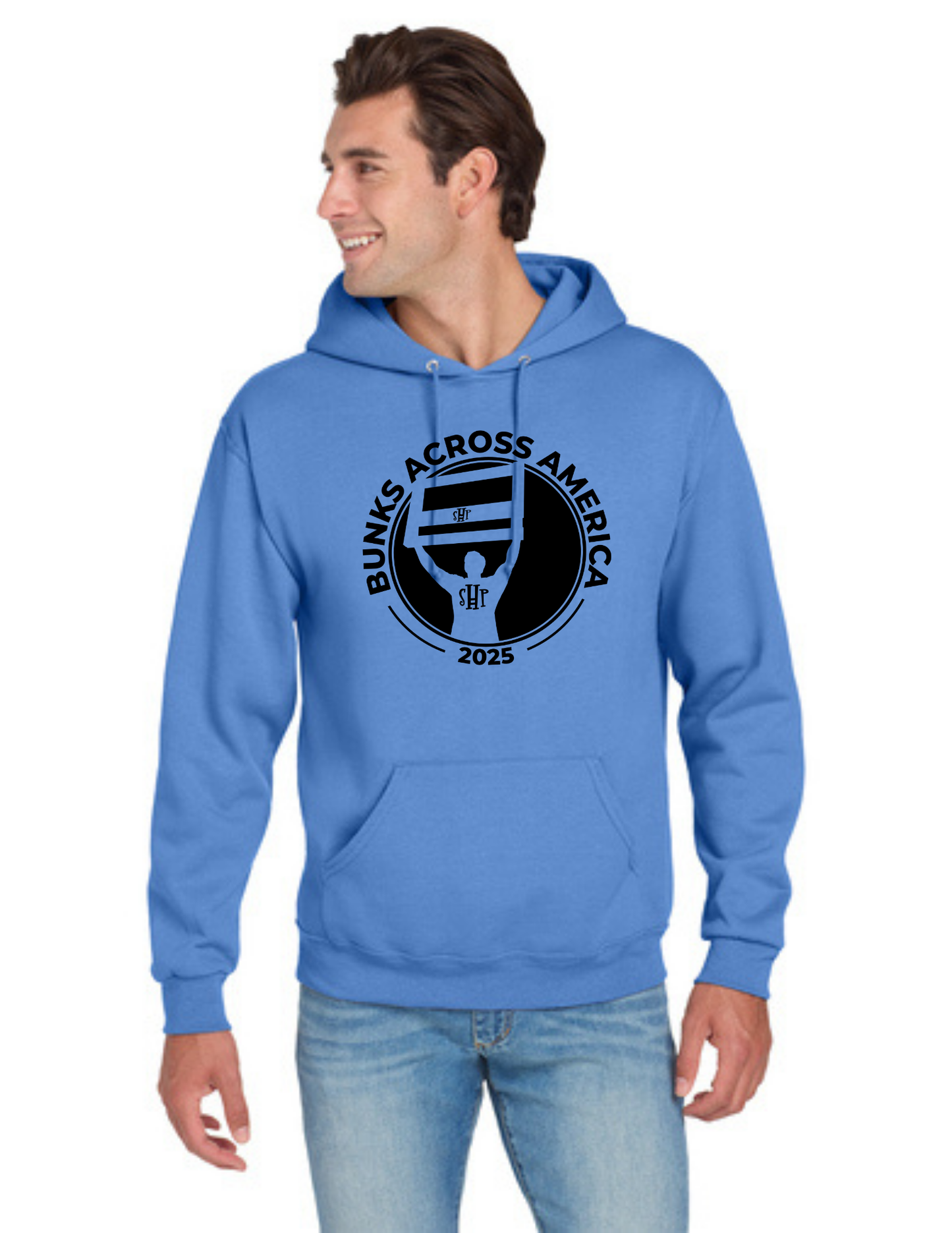 BAA 2025 - ADULT Hoodie - "Headboard Logo" (COLUMBIA BLUE)