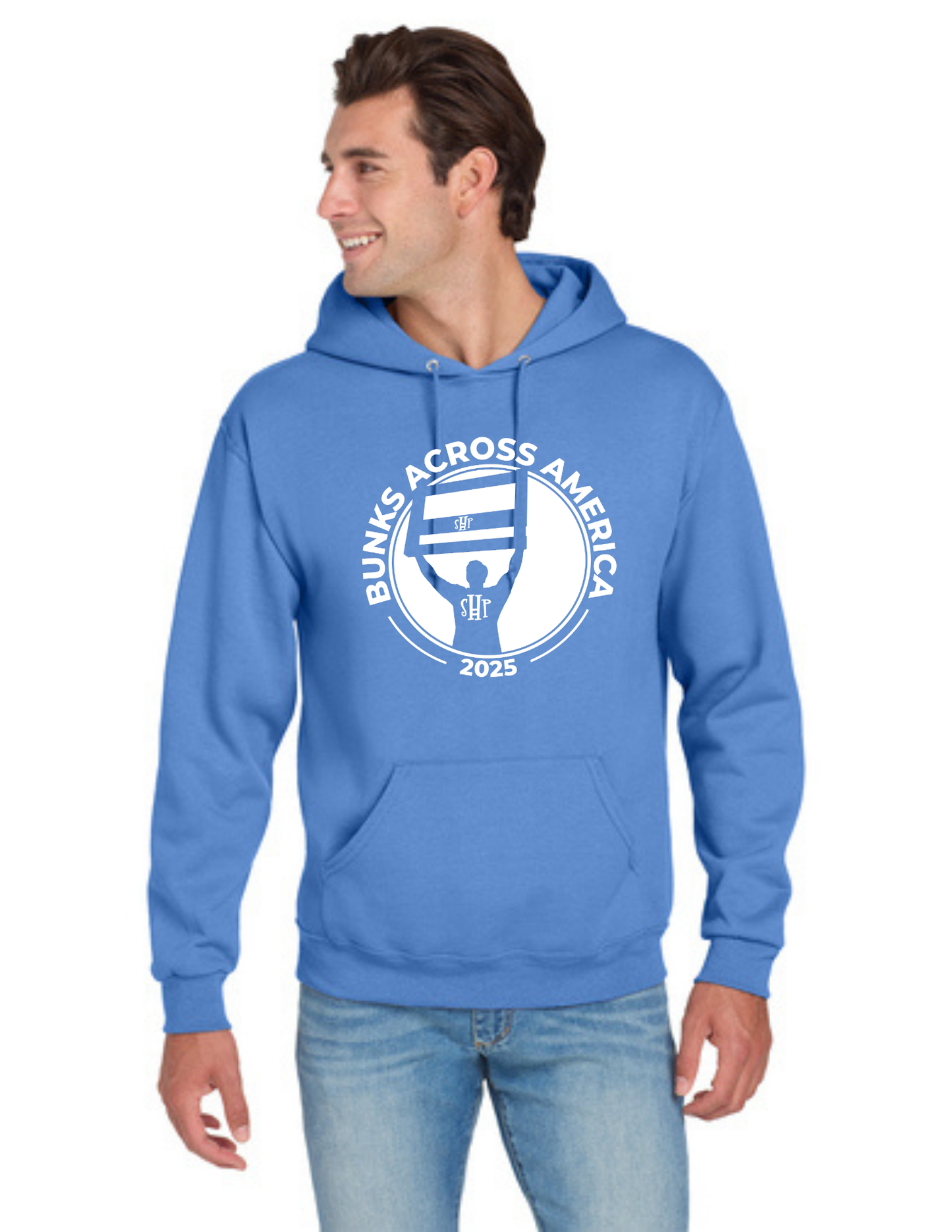 BAA 2025 - ADULT Hoodie - "Headboard Logo" (COLUMBIA BLUE)