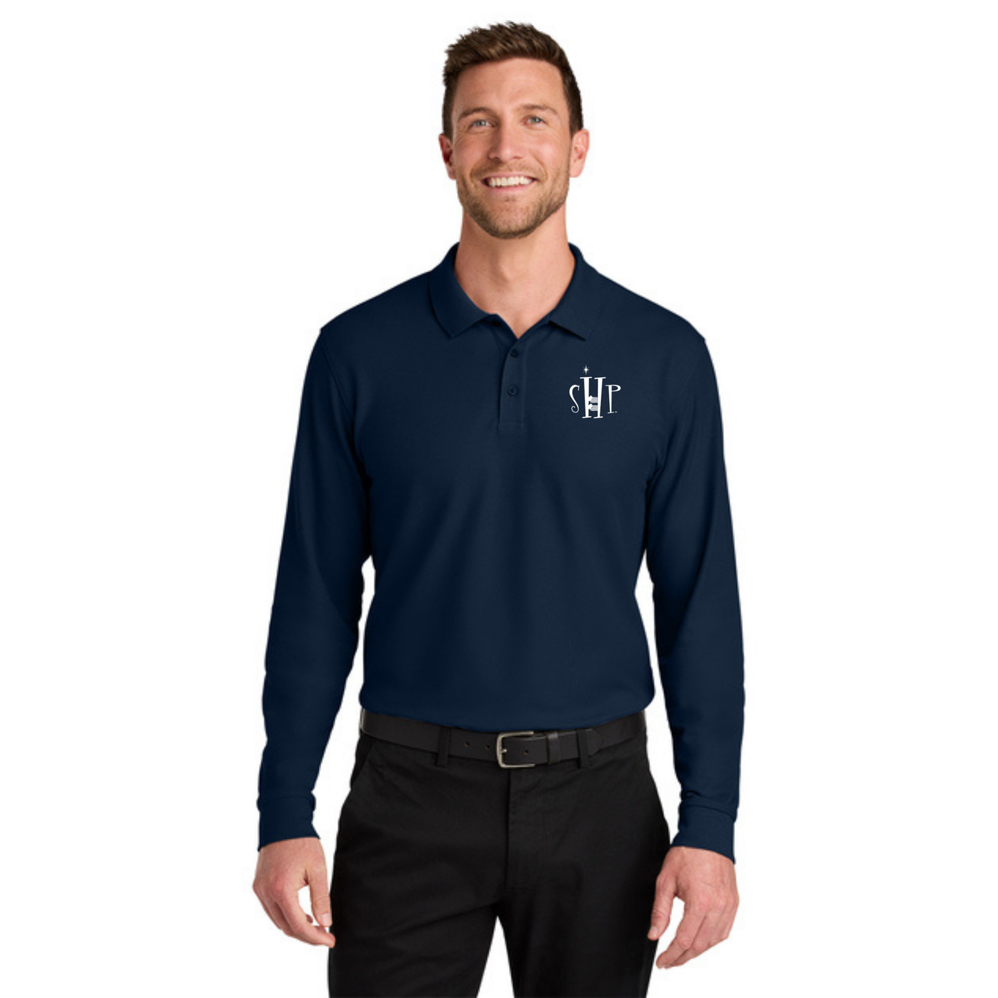 Long Sleeve - Port Authority Polo (RIVER BLUE NAVY)