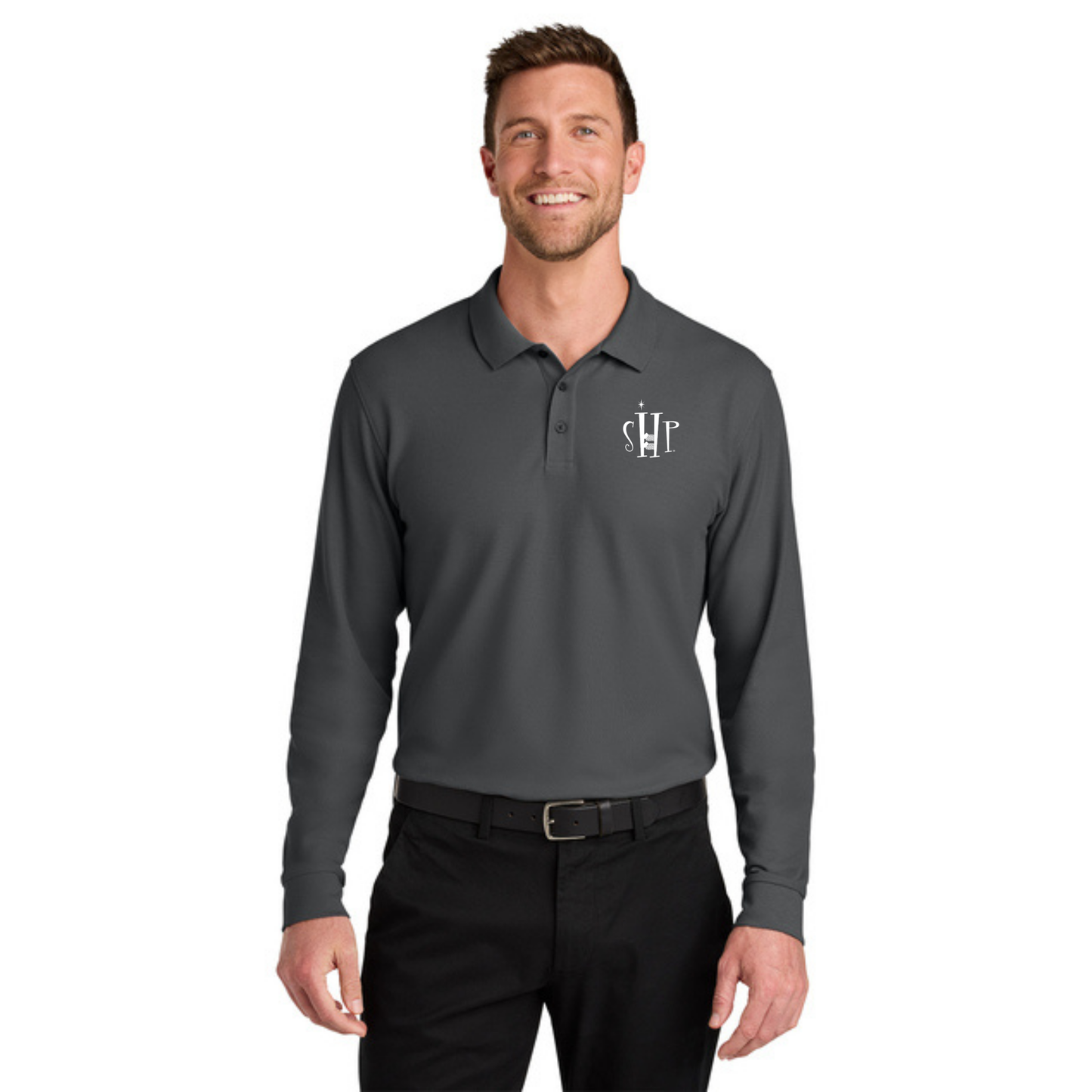 Long Sleeve - Port Authority Polo (STORM GREY)