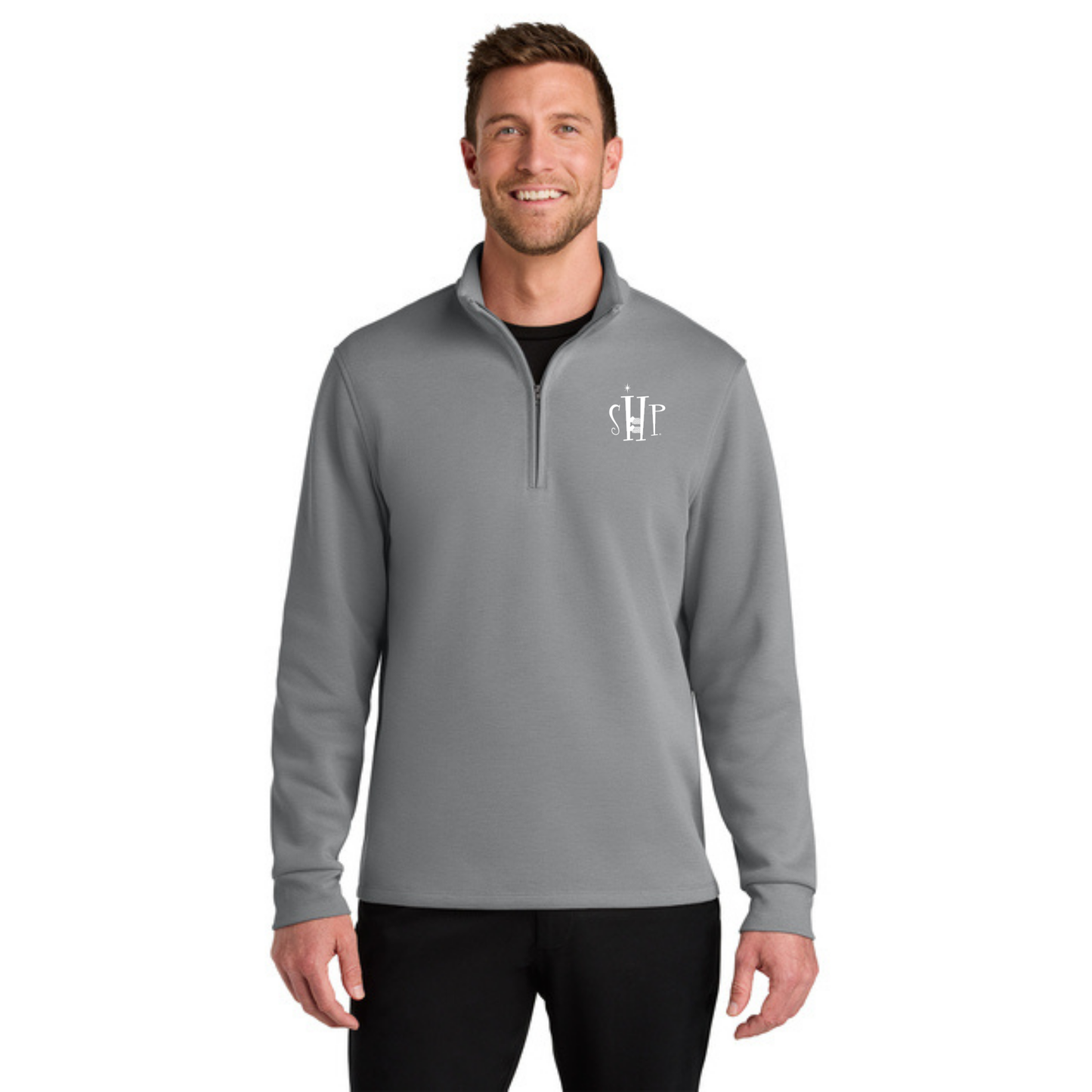 Port Authority Wearever 1/4 Zip w/ Embroidery (GUSTY GREY)