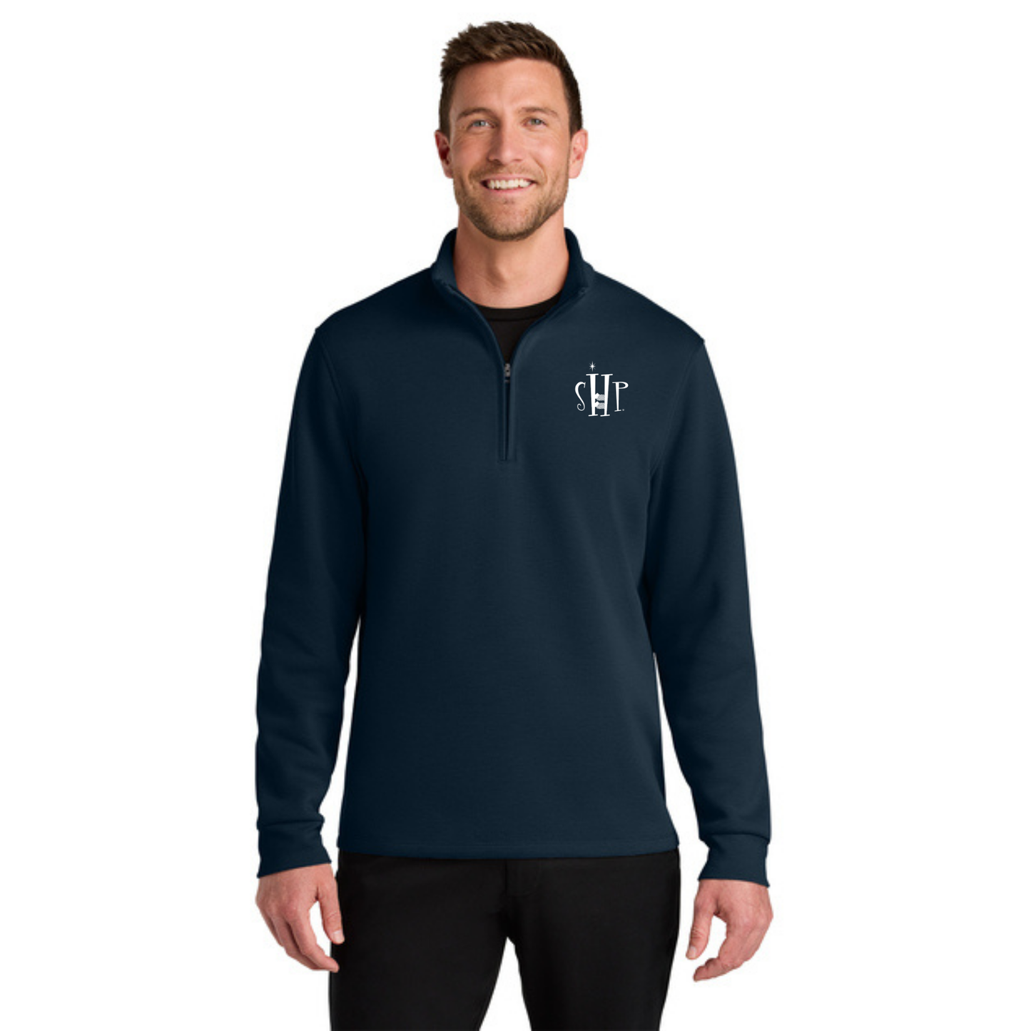 Port Authority Wearever 1/4 Zip w/ Embroidery (RIVER NAVY BLUE)