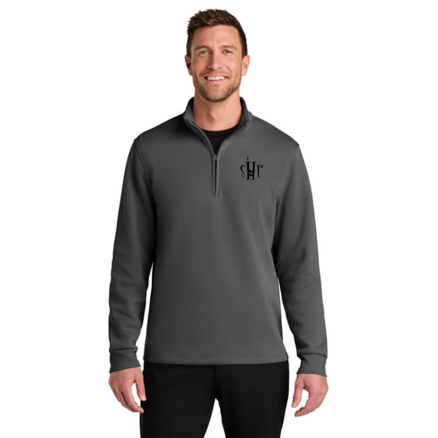 Port Authority Wearever 1/4 Zip w/ Embroidery (STORM GREY)