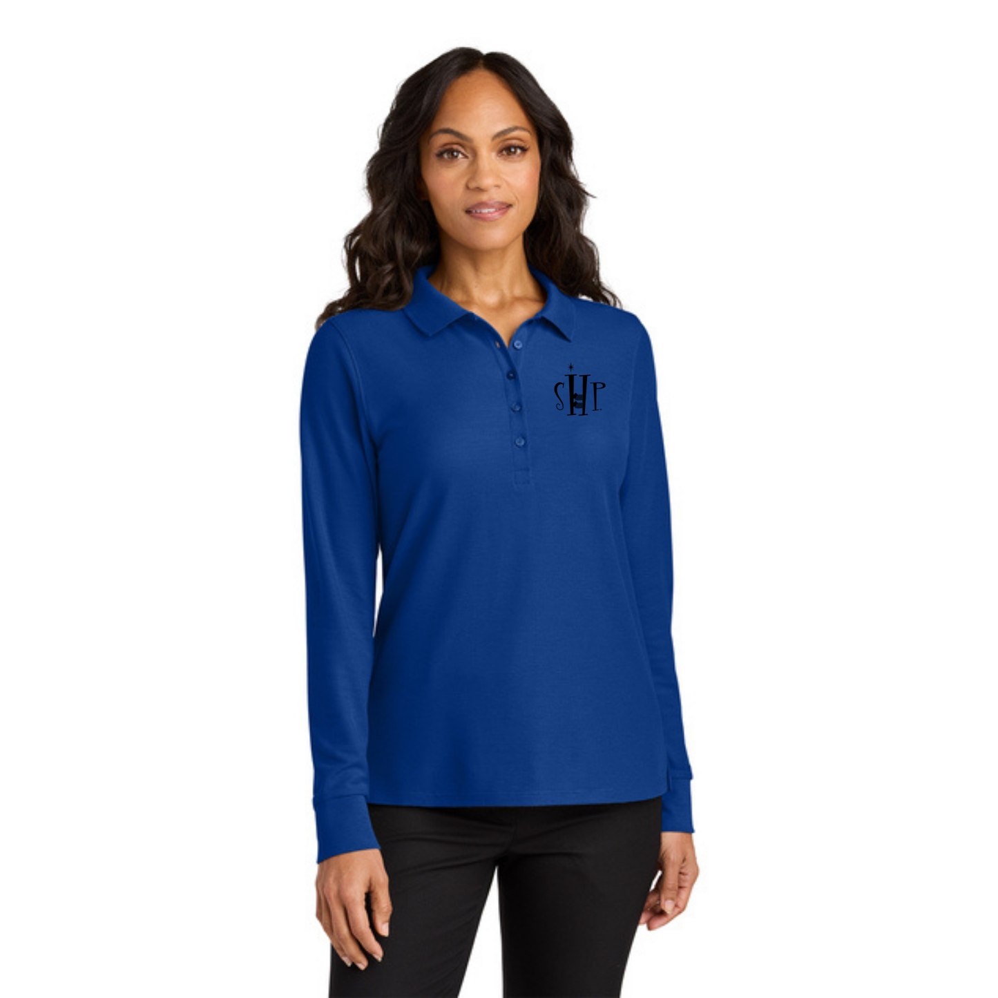 WOMEN'S Port Authority Long Sleeve Polo (TRUE ROYAL)