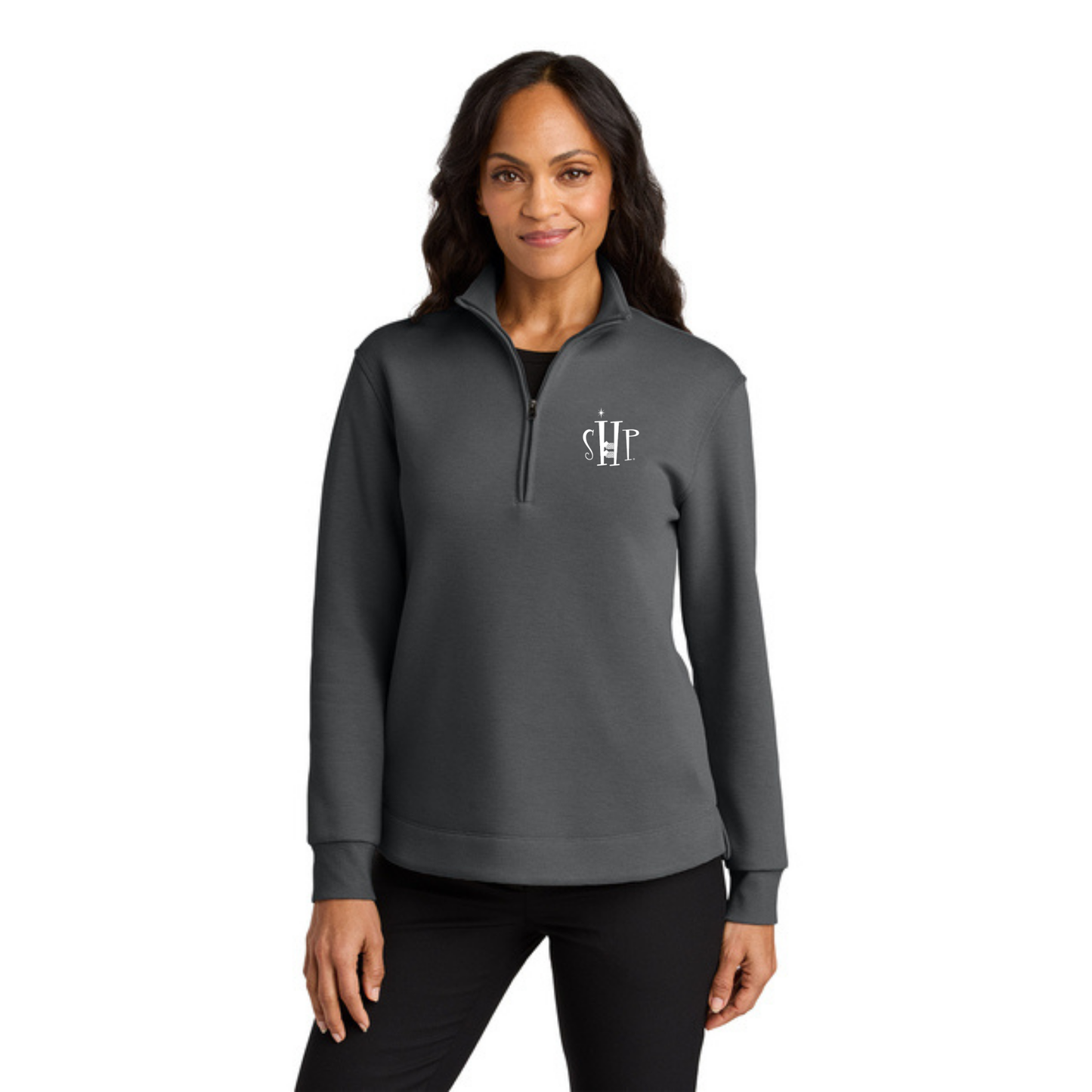 WOMEN'S - Port Authority Wearever 1/4 Zip w/ Embroidery (STORM GREY)