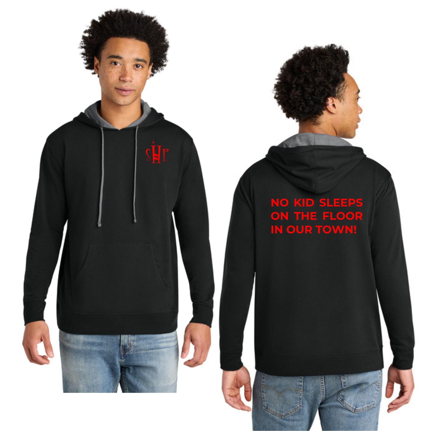 Next Level Apparel® Laguna Hoodie (BLACK/ HEATHER GREY)