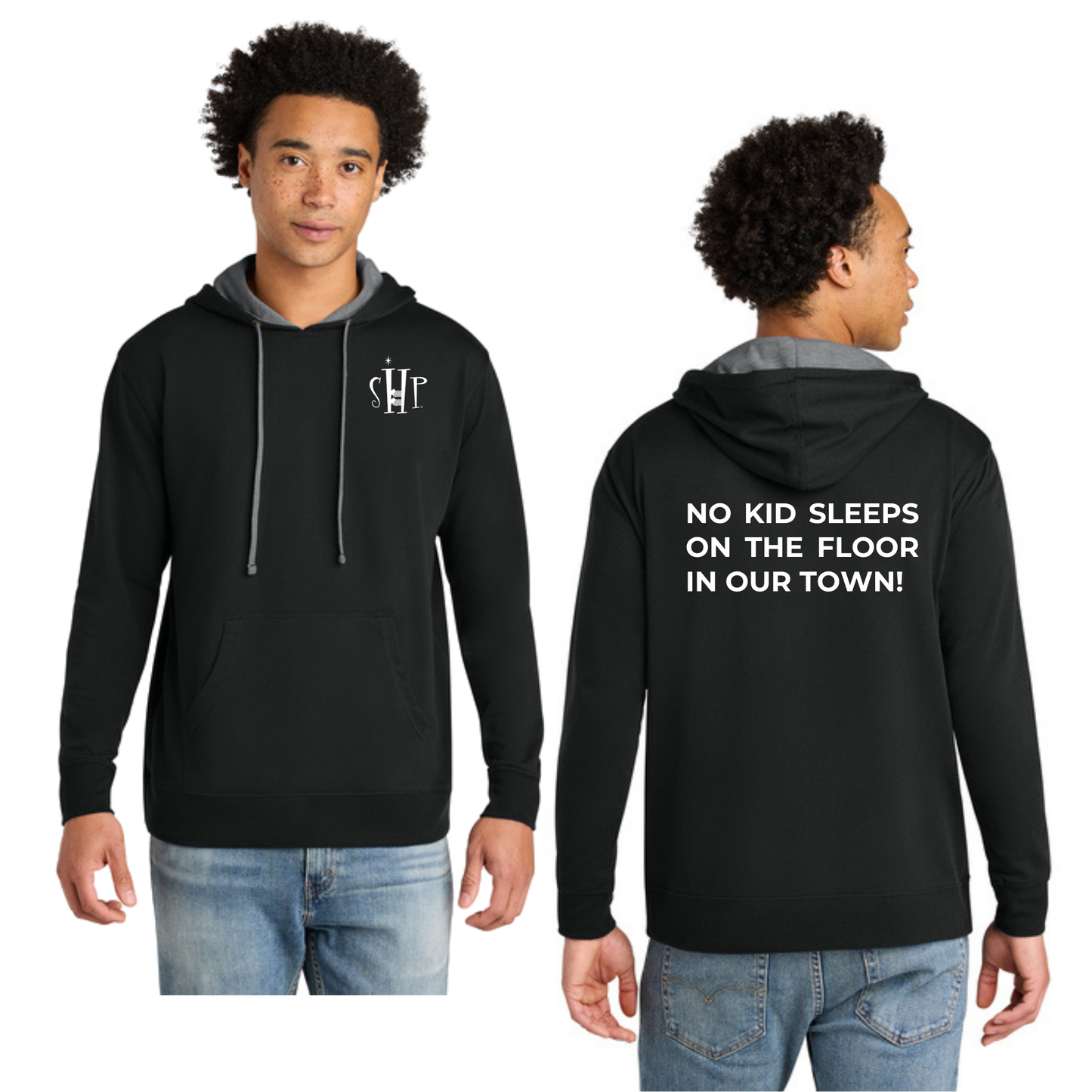 Next Level Apparel® Laguna Hoodie (BLACK/ HEATHER GREY)