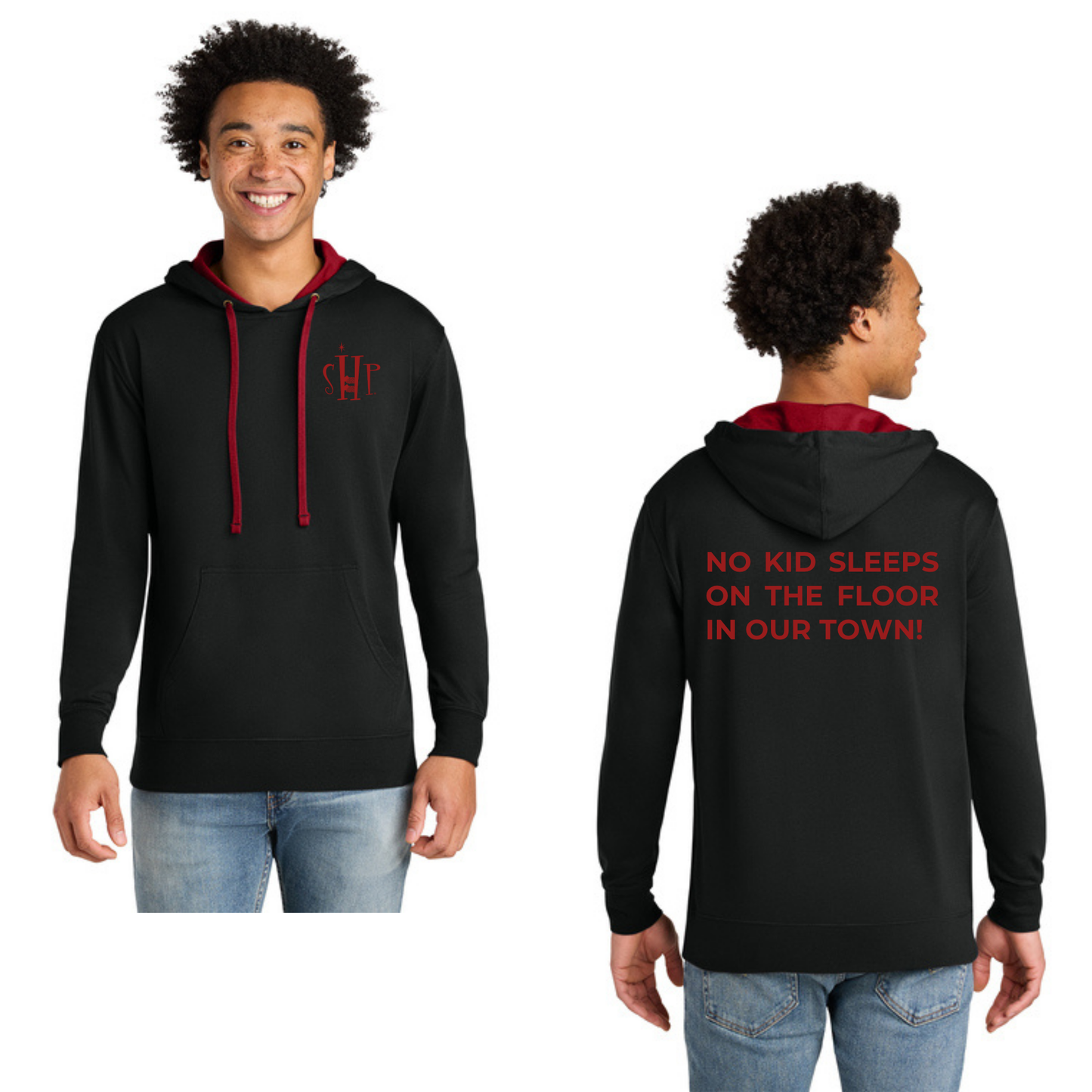 Next Level Apparel® Laguna Hoodie (BLACK/ RED)