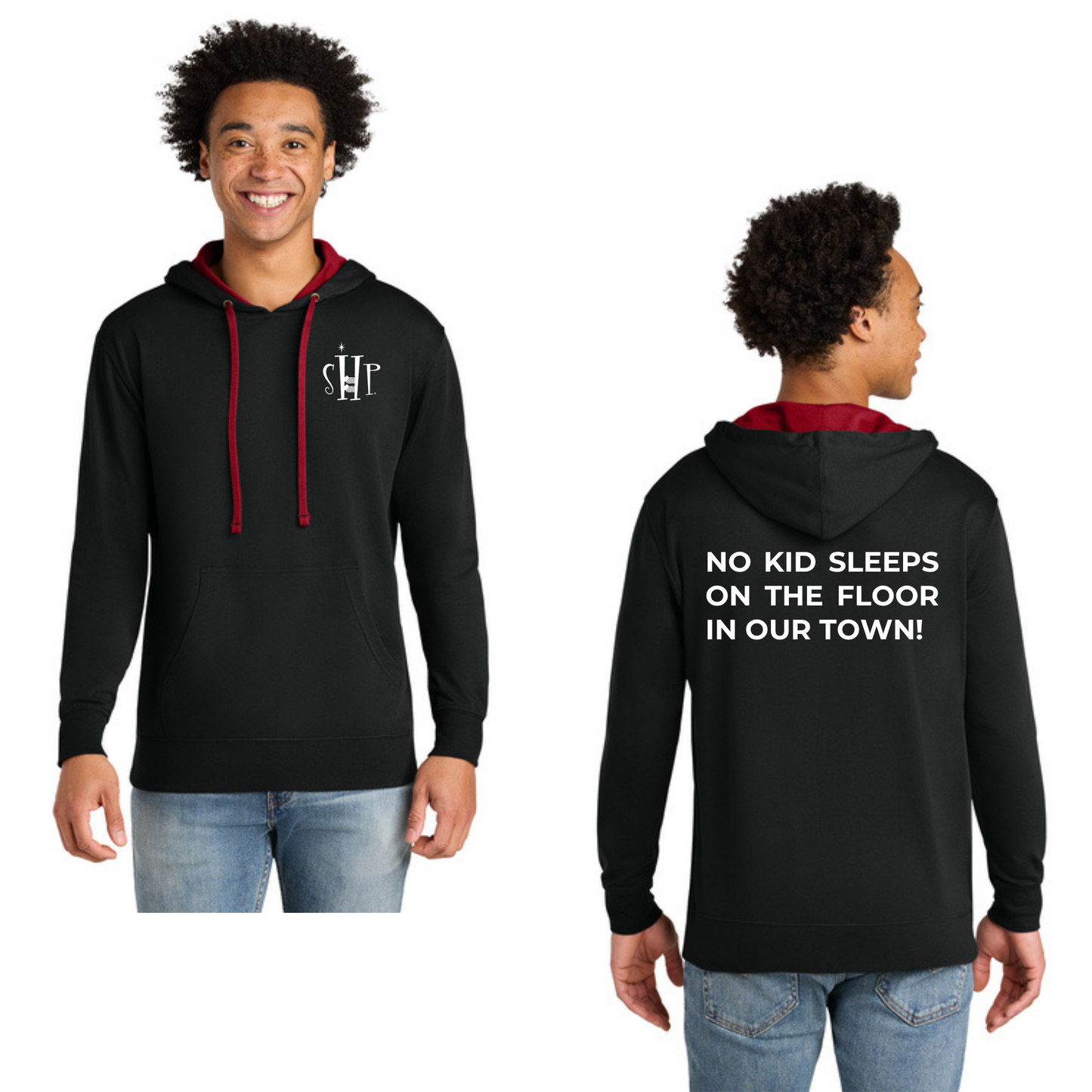 Next Level Apparel® Laguna Hoodie (BLACK/ RED)