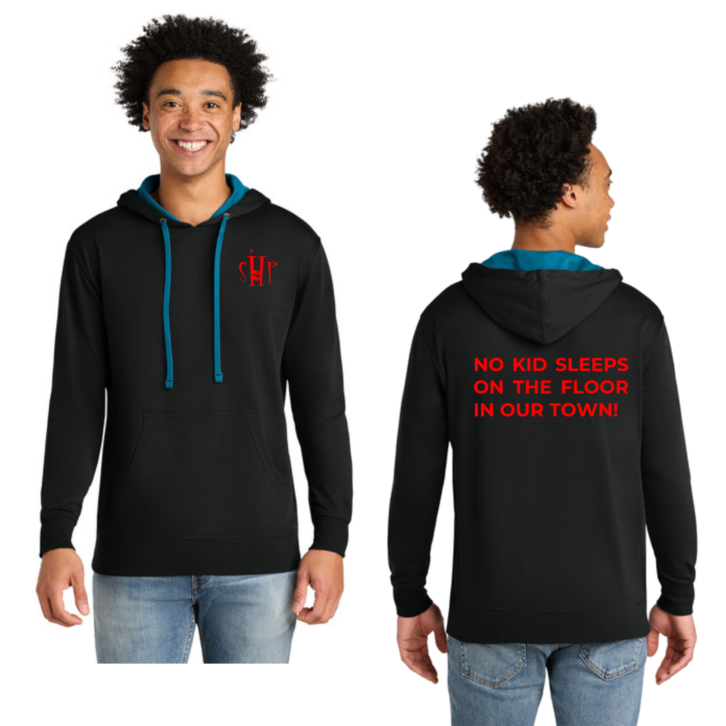 Next Level Apparel® Laguna Hoodie (BLACK/ TURQUOISE)