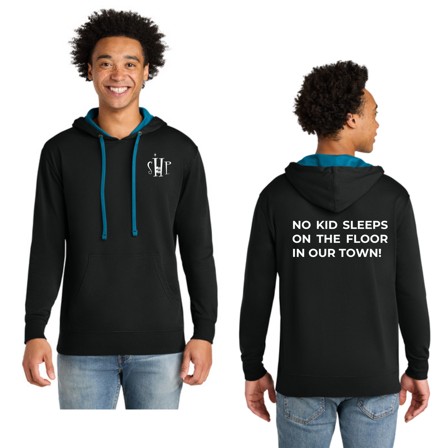 Next Level Apparel® Laguna Hoodie (BLACK/ TURQUOISE)