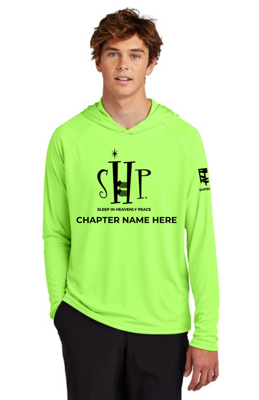 Chapter - ADULT UV Hooded Performance Pullover (NEON GREEN) - "CHAPTER NAME"