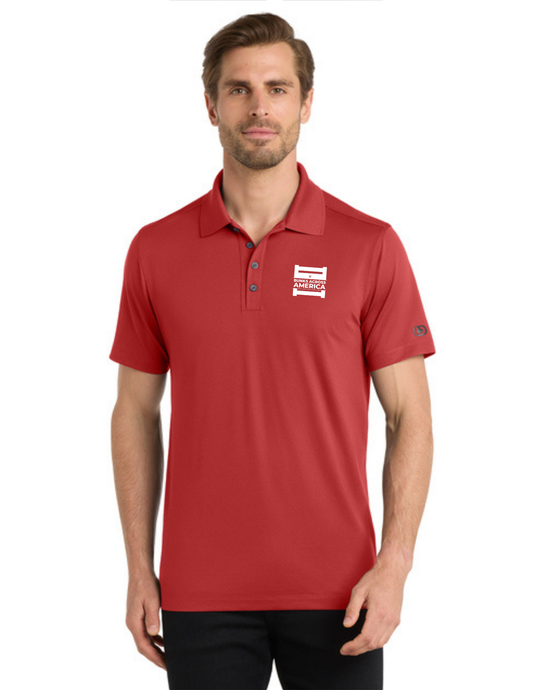 BAA 2025 - OGIO MEN'S Performance Polo w/ Embroidery - "Official BAA Logo" (RIPPED RED)