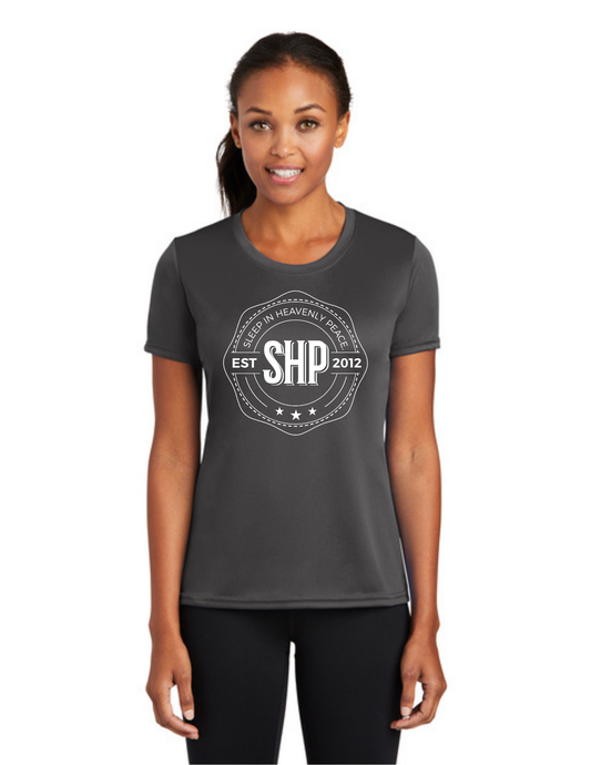 LEGACY - (WOMEN’S) Short Sleeve UV Performance Shirt (CHARCOAL) - "ESTABLISHED" LOGO