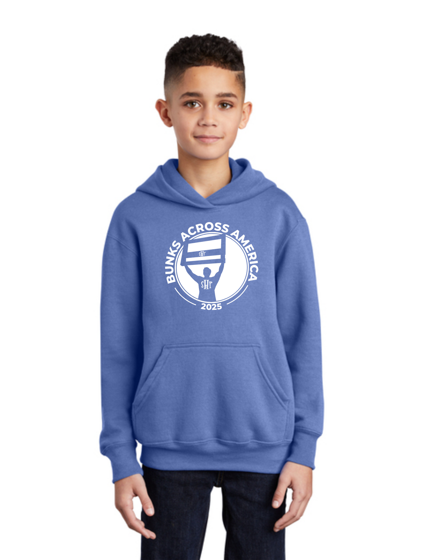 BAA 2025 - YOUTH Hoodie - "Headboard Logo" (CAROLINA BLUE)